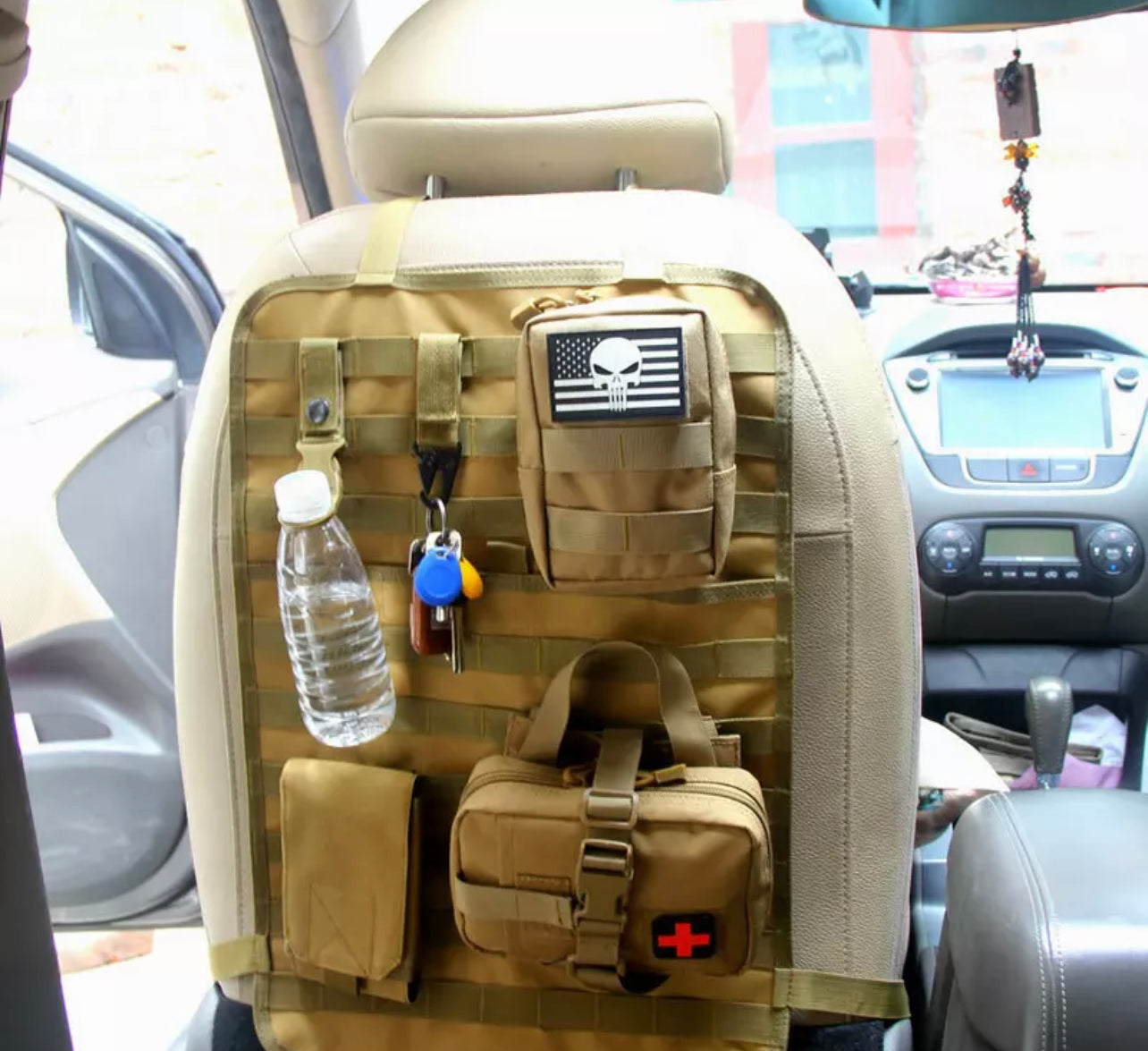 tactical car seat back organizer