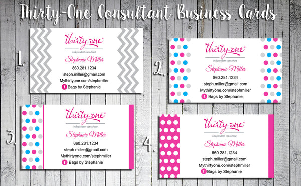 Thirty One Consultant Business Cards Digital File Personalized J S Graphics