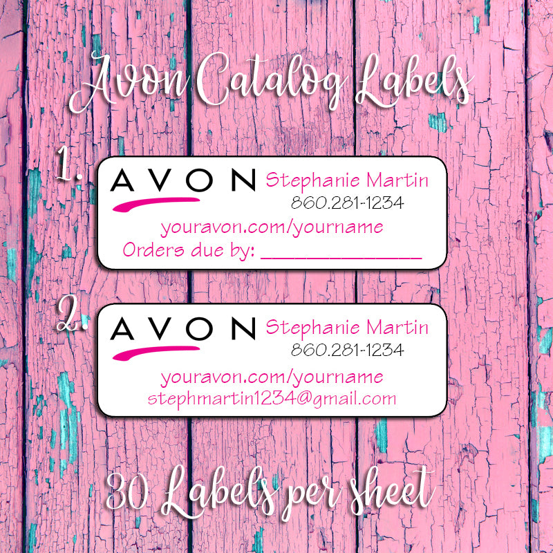 AVON Labels, Personalized Avon Representative Campaign Brochure or Add ...