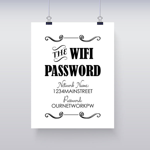 WIFI Password Instant Download 8x10 Business Sign - EDITABLE – J & S ...