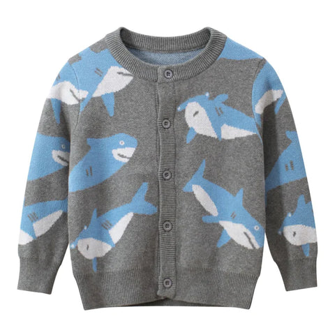 Grey Shark toddler cardigan sweater 