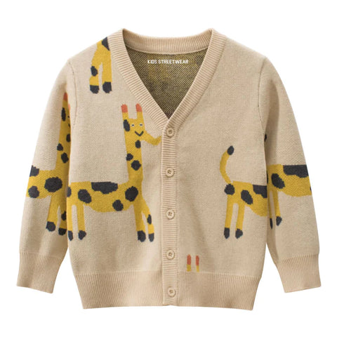 Giraffe toddler cardigan sweater 