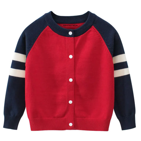 Striped red toddler cardigan sweater