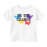 Be The Change Butterfly Toddler Boys Short Sleeve T-Shirt White