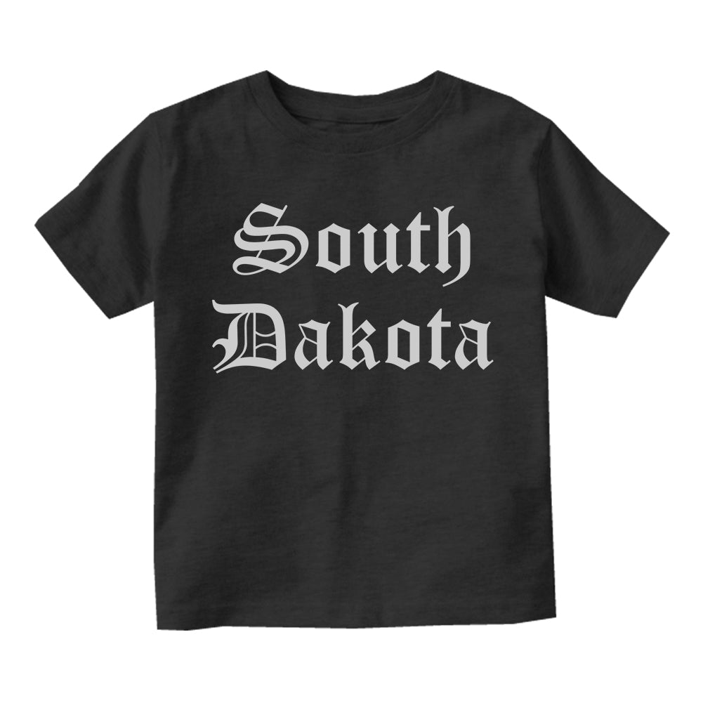 South Dakota State Old English Toddler Boys Short Sleeve T-Shirt Black