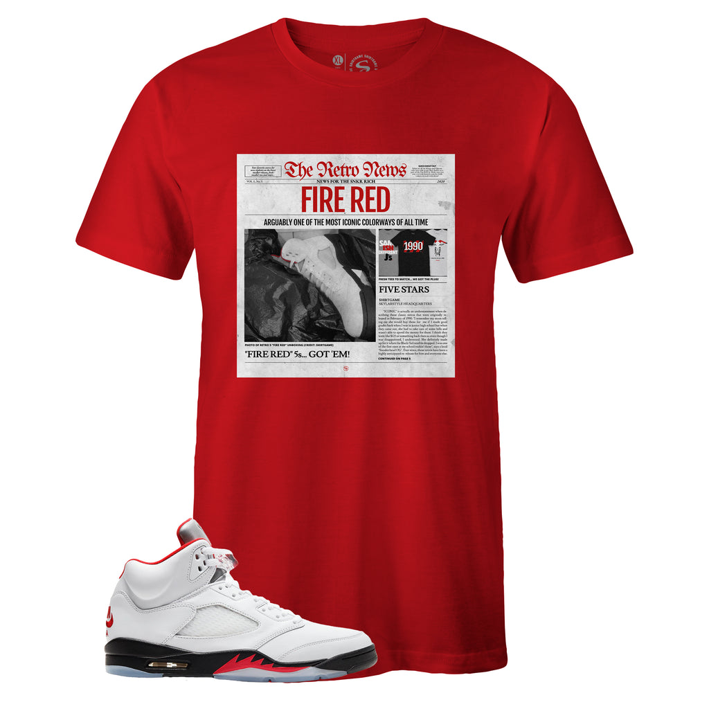 air jordan 5 fire red t shirt