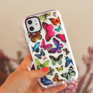 Enchanting Butterfly - Protective White Bumper Mobile Phone Case