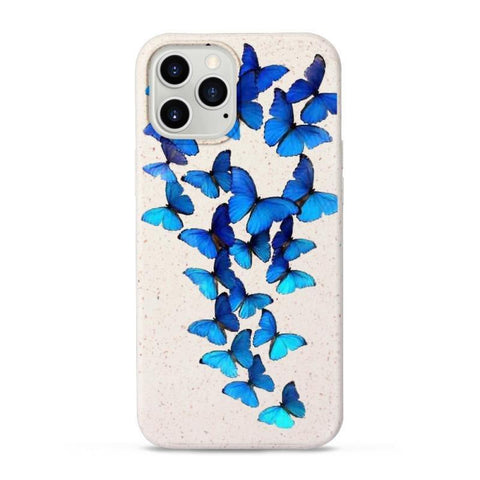 Blue Butterfly - White Printed Eco-Friendly Compostable Mobile Phone Case