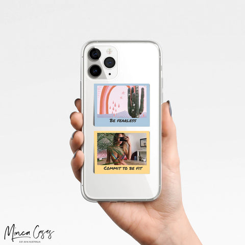 Double Polaroid Photo - Monogram Custom Personalised Mobile Phone Case