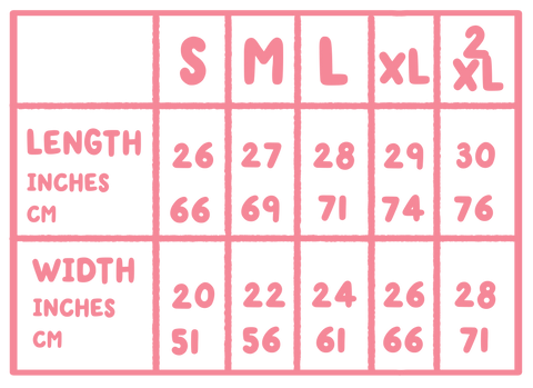 sweatshirt size chart