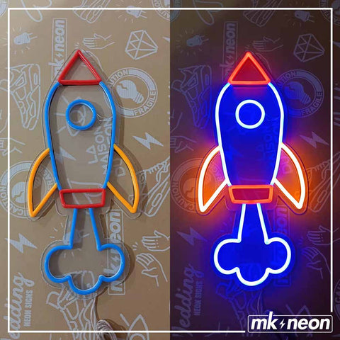 rocket neon sign