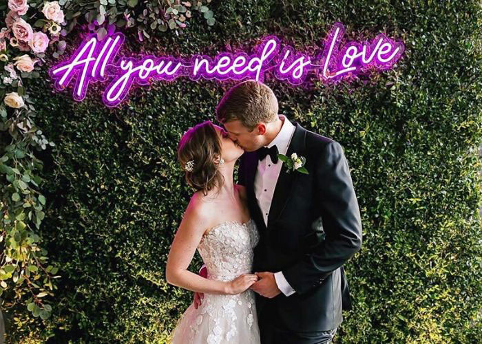 all you need is love neon sign wedding mk neon