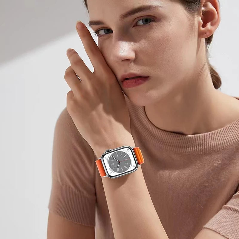気質アップ】 純正Apple Watch Ultraアルパインループ オレンジ 49mm M ...