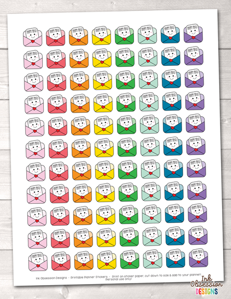 kawaii happy face happy mail printable planner stickers erin bradley