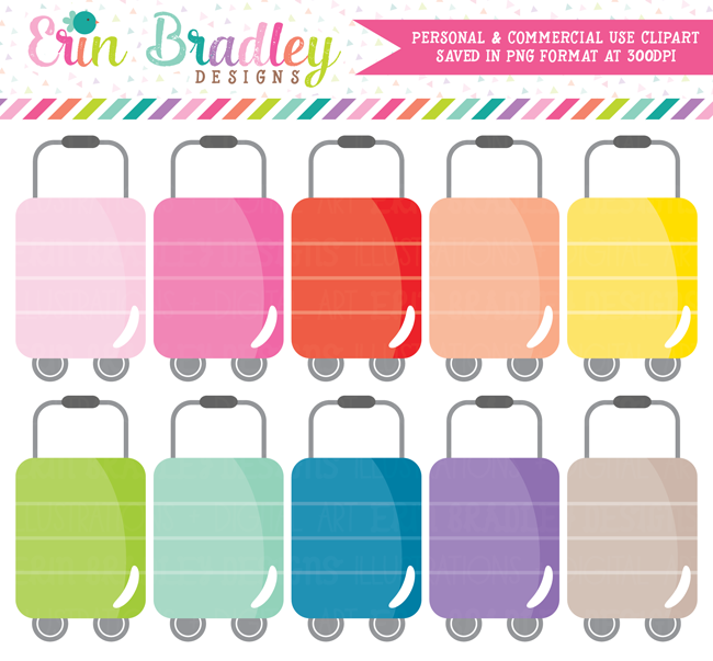 traveling suitcase clipart