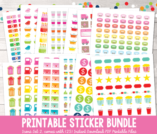 Birthday Icon Planner Stickers – PlannerChickDesigns