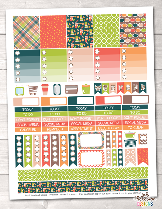 Printable Stickers Bundle, Holiday / Seasonal Weekly Kits – Erin  Bradley/Ink Obsession Designs