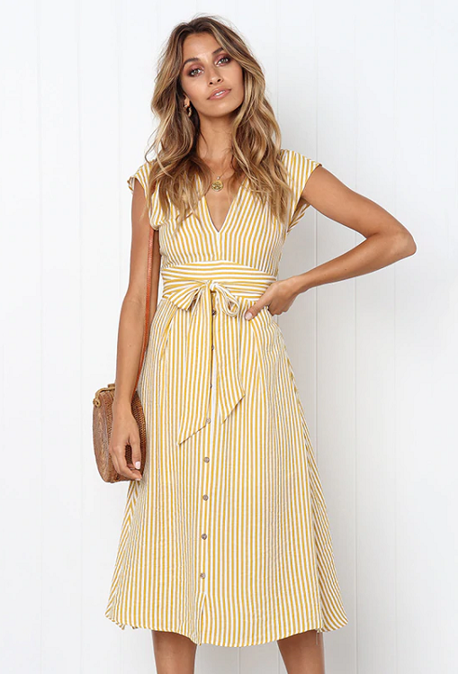 striped midi