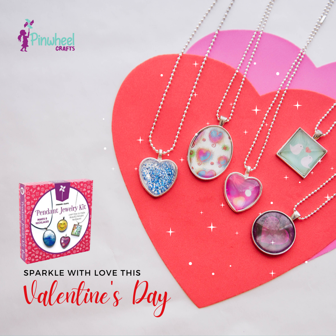 Pinwheel Crafts Pendant Jewelry with a Valentine's Day theme