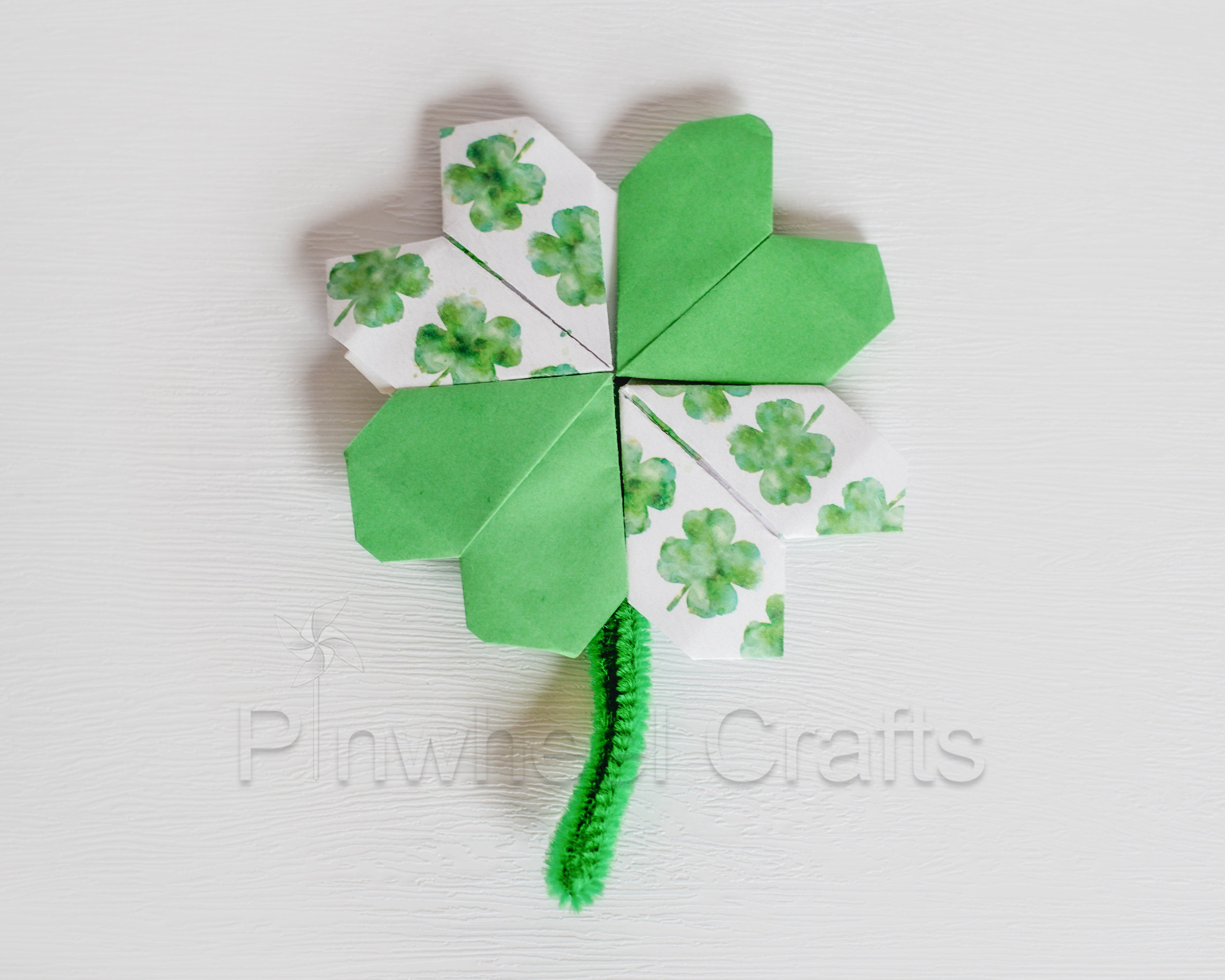 Pinwheel Crafts All-in-one craft kits for kids diy family crafts and art projects for saint Patricks Day shamrock origami green paper folding and fun holiday crafts for boys and girls