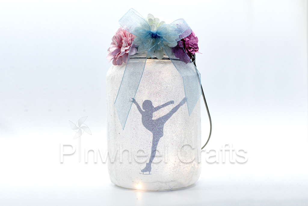 Pinwheel Crafts All-in-one Craft kits for Kids, Fairy Lantern Jar, Indoor projects for kids, crafts for girls, cute mason jar ideas, ice skater craft projects, winter Olympic diy ideas