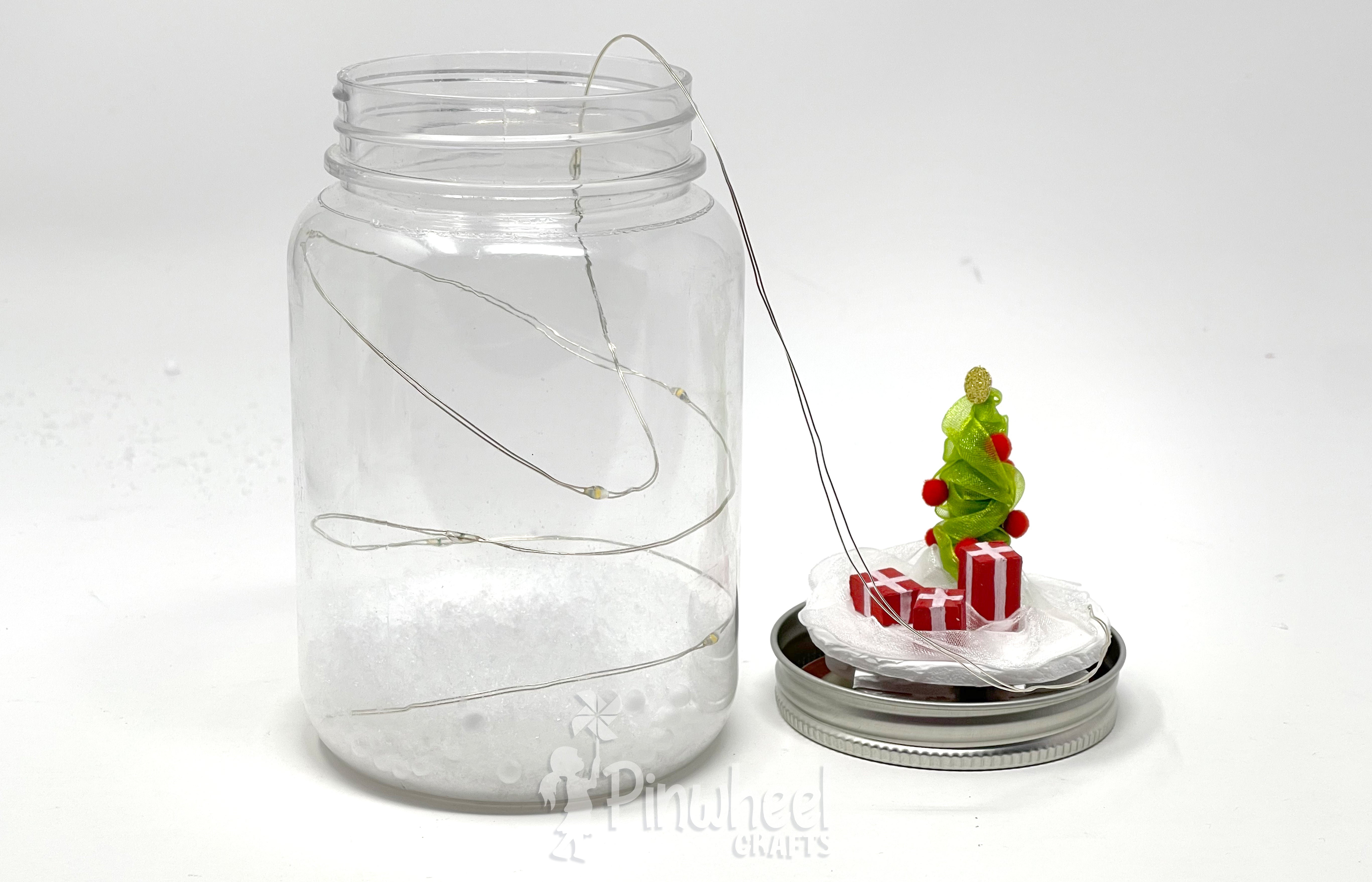 Pinwheel Crafts all-in-one diy craft kit mason jar fairy lanterns diy crafts to make waterless snow globe, ornaments, and fairy night lights