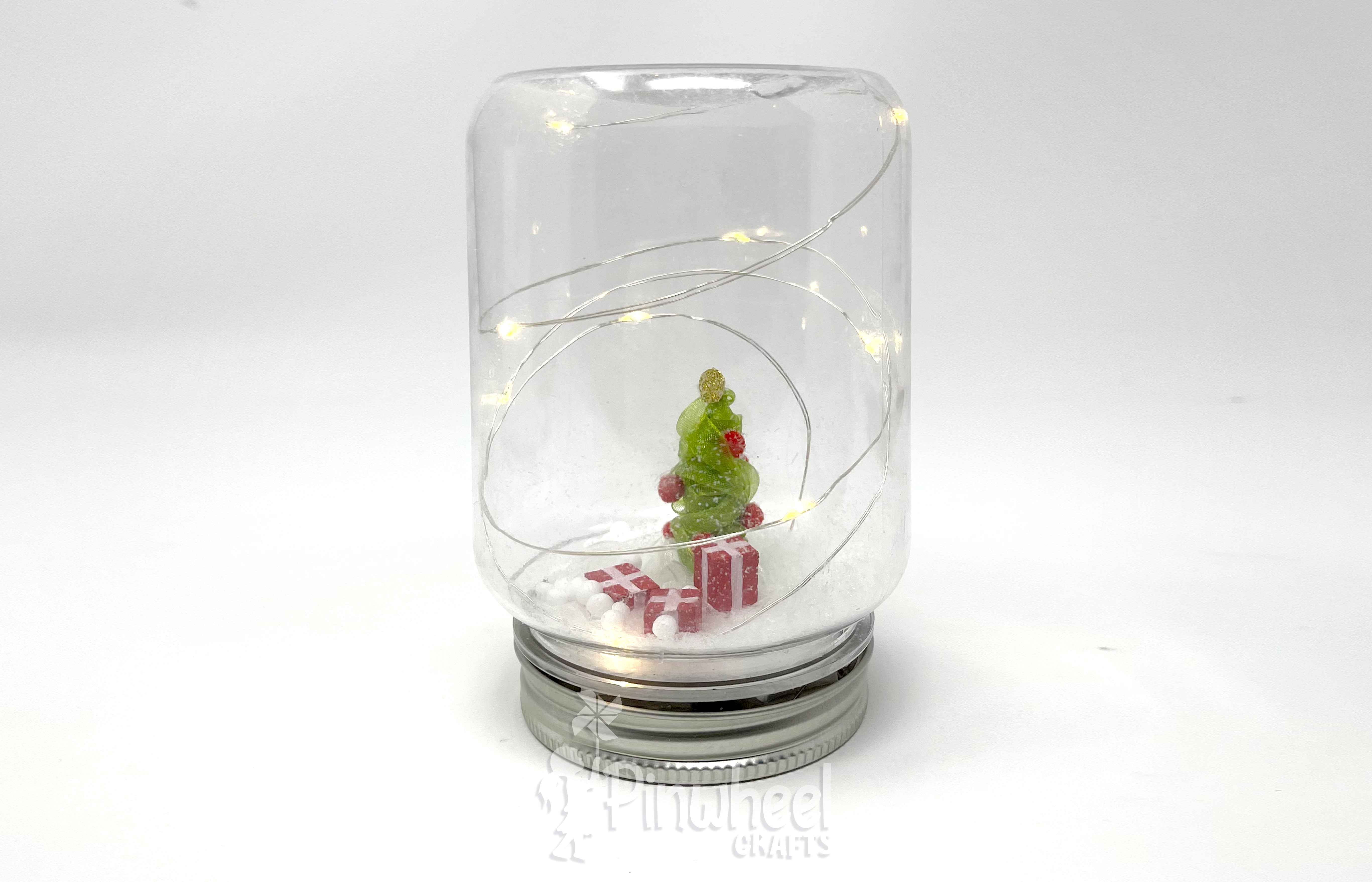 Pinwheel Crafts all-in-one diy craft kit mason jar fairy lanterns diy crafts to make waterless snow globe, ornaments, and fairy night lights