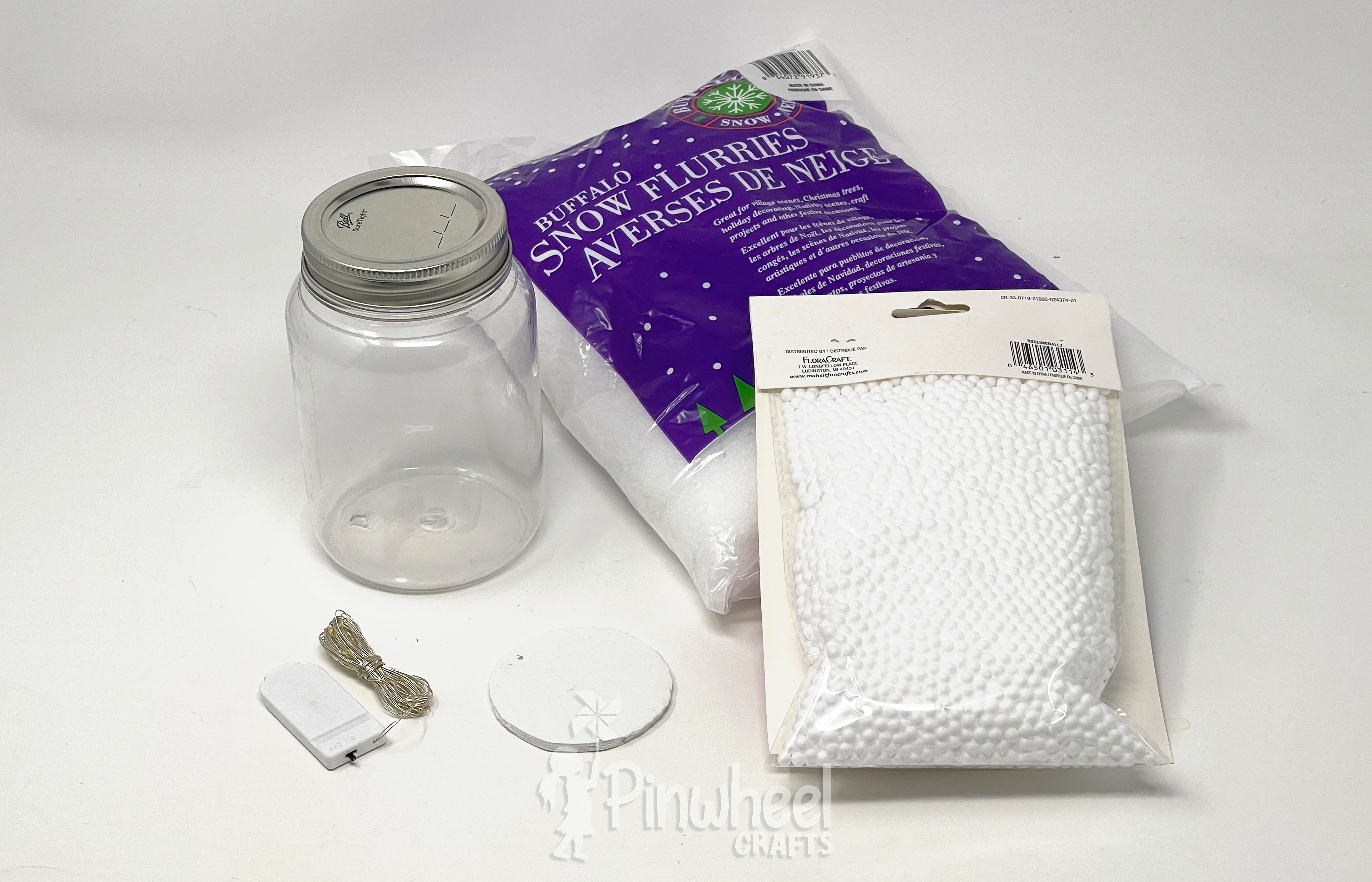 Pinwheel Crafts all-in-one diy craft kit mason jar fairy lanterns diy crafts to make waterless snow globe, ornaments, and fairy night lights