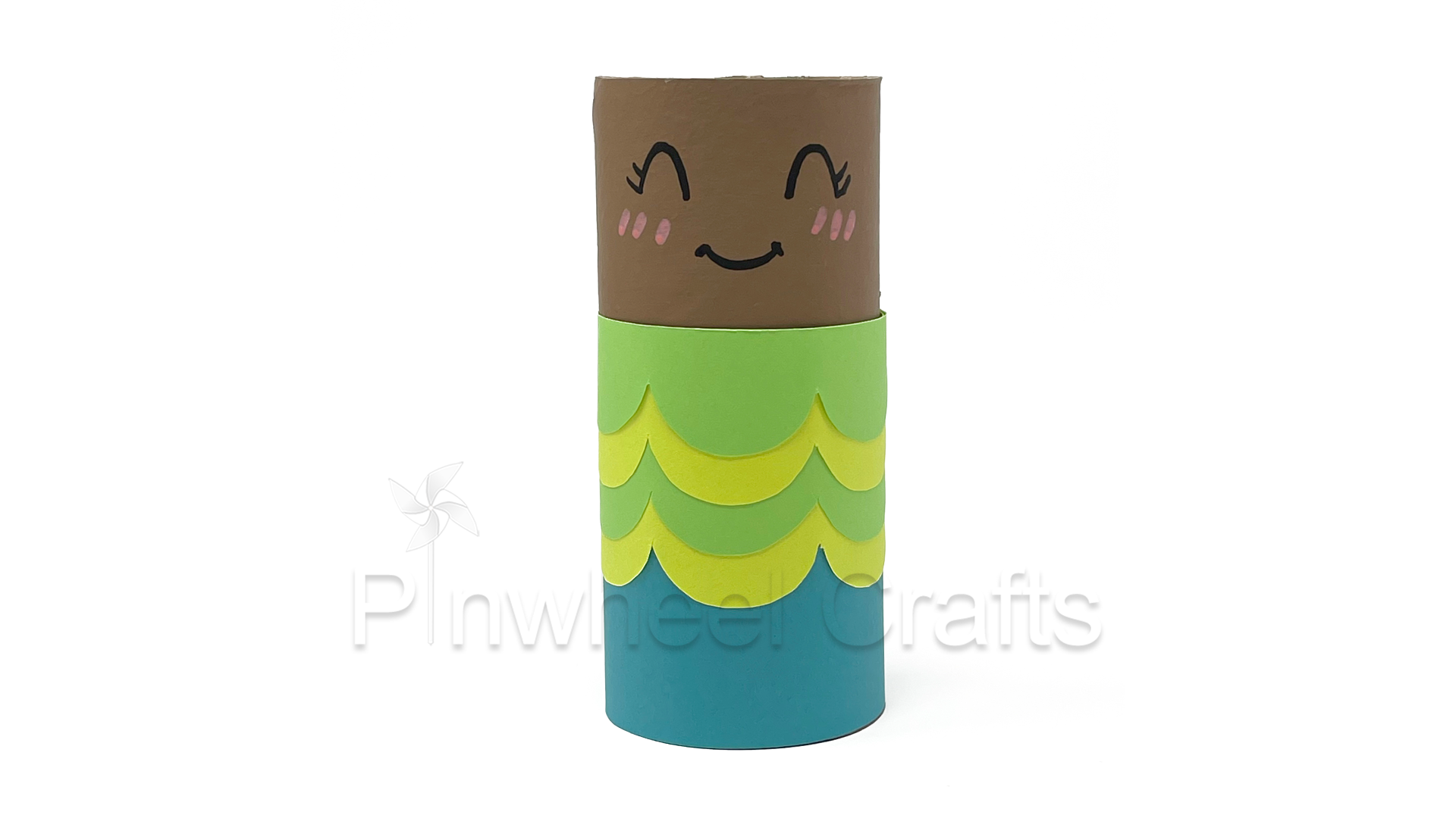 Pinwheel Crafts all in one kits and art supplies - Toilet paper roll crafts for up cycling wastes and reusing trash to make cute mermaid toys and decorations with Indoor crafts to keep kids busy this summer, fun crafts for kids, mermaid projects for girls