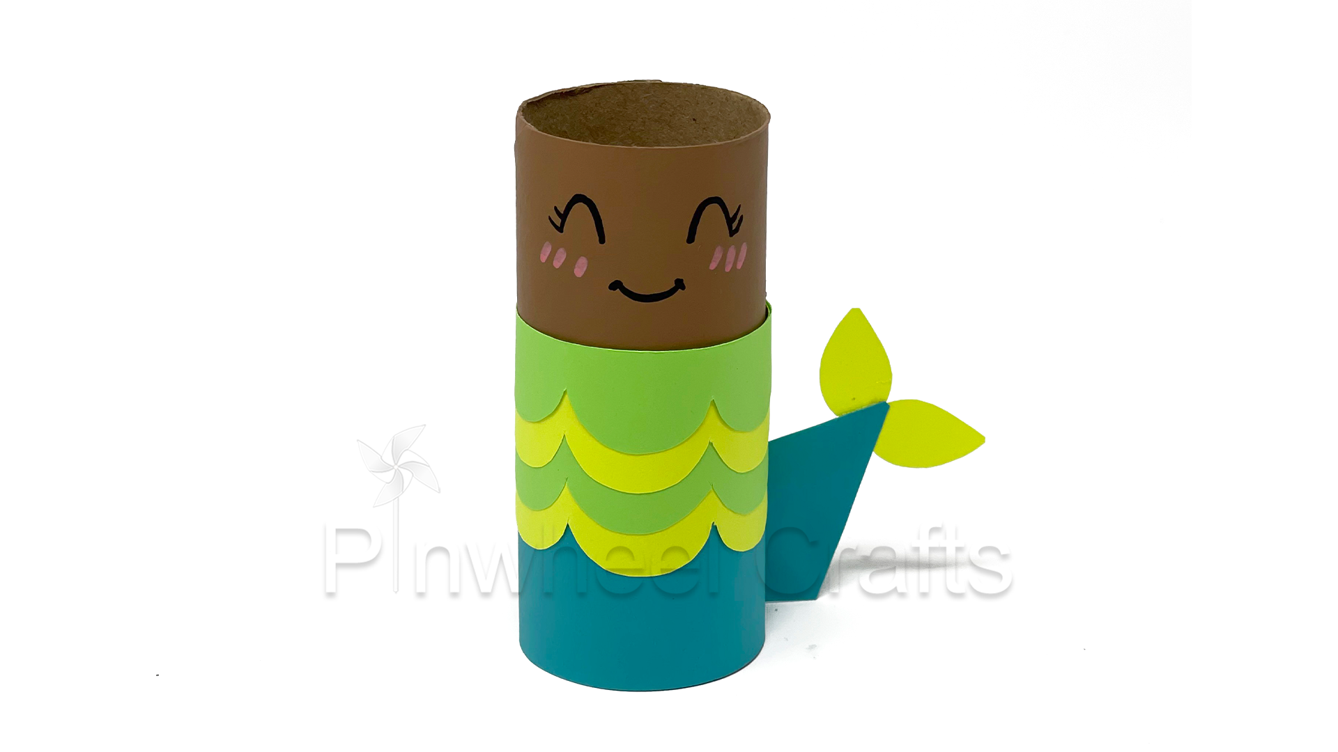 Pinwheel Crafts all in one kits and art supplies - Toilet paper roll crafts for up cycling wastes and reusing trash to make cute mermaid toys and decorations with Indoor crafts to keep kids busy this summer, fun crafts for kids, mermaid projects for girls