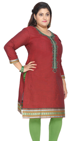 Women's Cotton Indian Tunics Kurti Top Embroidered Size – Maple Clothing Inc.