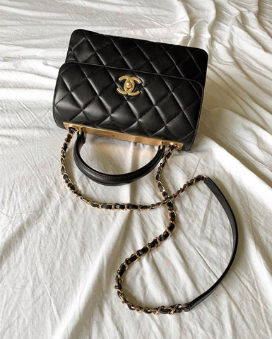 SASOM  Chanel Hobo Bag Large Chunky Chain Strap Lambskin