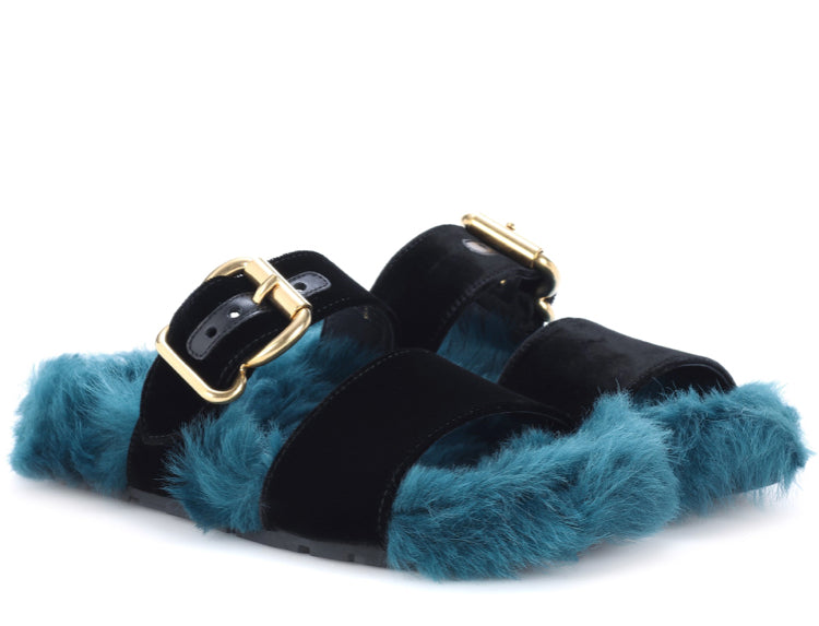 prada velvet slippers