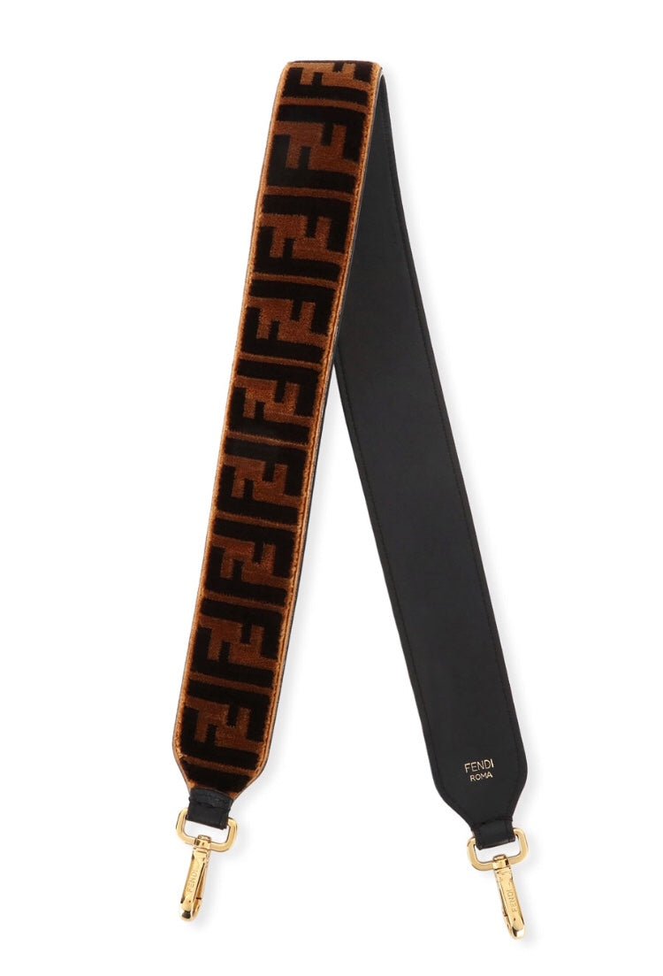 Fendi Zucca Pattern Velvet Straps | Luxury Fashion Clothing and Accessories