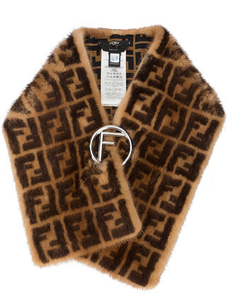 Fendi Zucca Mink Fur Collar | Luxury 