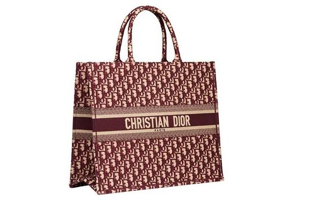 Dior Book Tote - Oblique Burgundy | Luxury Fashion Clothing and Accessories