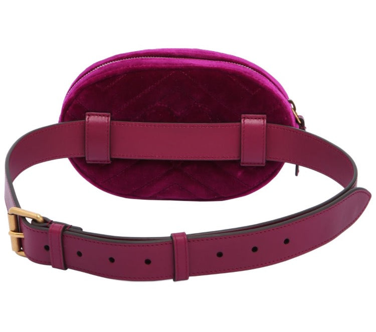 Gucci GG Marmont Matelasse Velvet Belt Bag | Luxury Fashion Clothing and Accessories