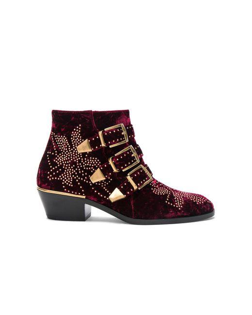 Chloe Susanna Velvet Boots | Luxury Fashion Clothing and Accessories