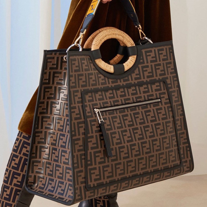 Fendi Runway FF Embossed Century Shopper Tote | Luxury Fashion Clothing and Accessories