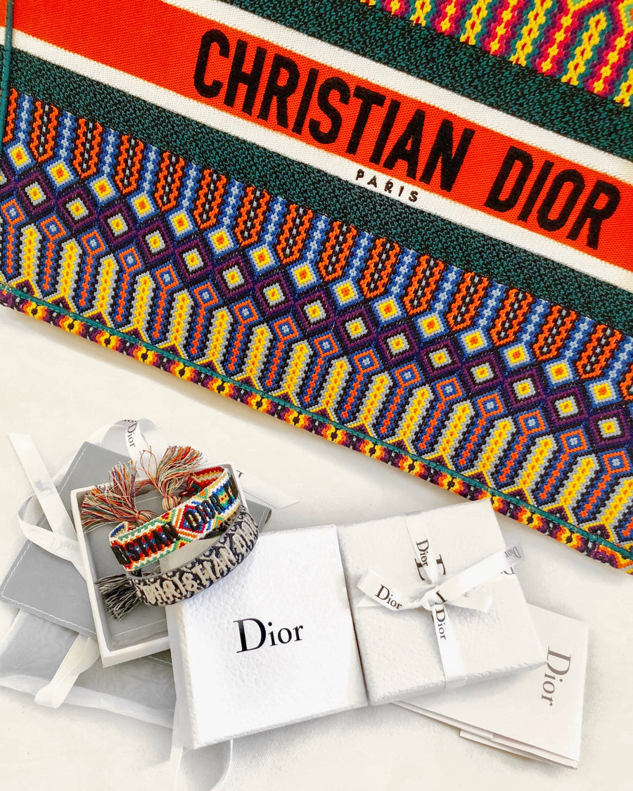 christian dior book tote orange