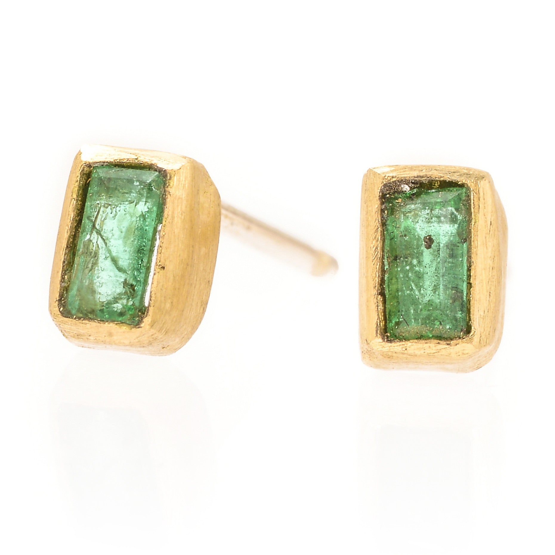 Mini Gold and Emerald Studs