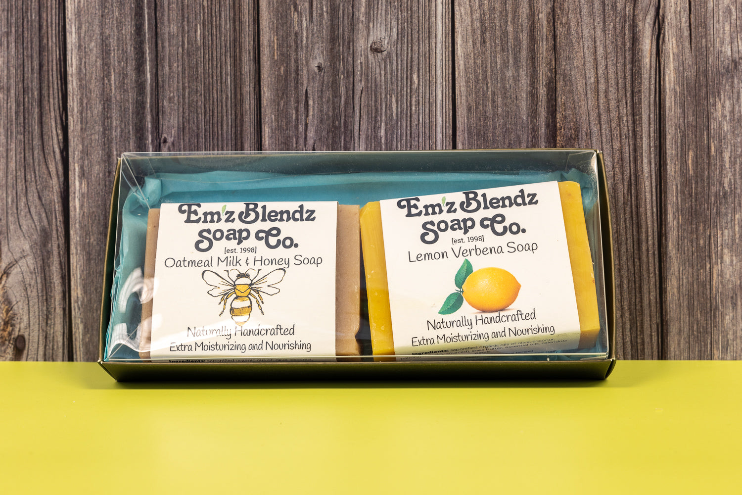 Double Bubble Soap Set - Gift Wrapped - Oatmeal & Lemon Verbena