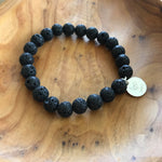 Black Lava Rock Essential Oil Aromatherapy Diffuser Bracelet by Lotus Jewelry Studio