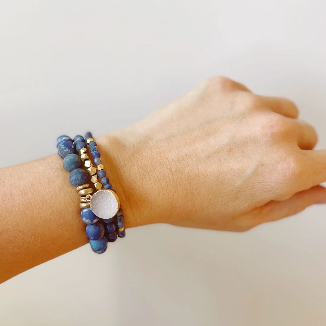 Golden South Sea Pearl Lapis Lazuli Bracelet– Marina Korneev Fine Pearls