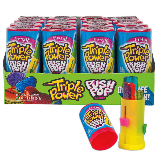 Top 10 Novelty Candy-Topps Triple Power Push Pop Wholesale Candy