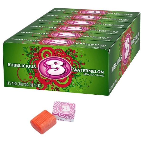 Chewing-gum Bubblicious x5 - Bubblegum, Fraise, Cola