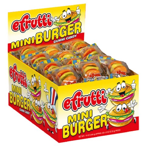 burger candy efrutti mini gummi gummy ct snackoree count frutti sour 60ct 32oz views iwholesalecandy