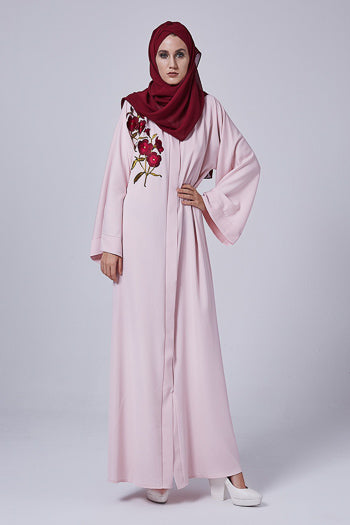 Where To Buy Fancy Abayas For Weddings Pink Abaya with Floral 