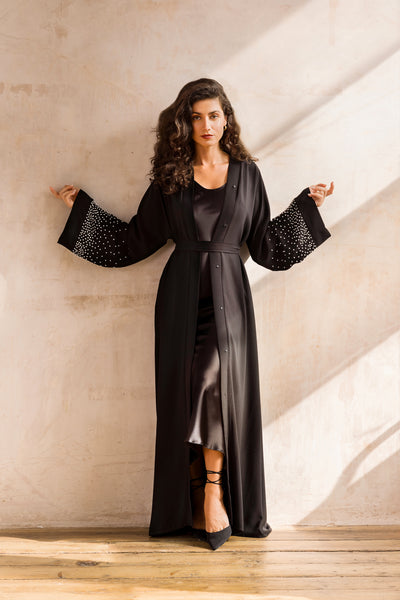 how to style fancy abaya designs black pearls