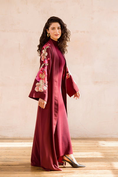 What to Wear Under a Red Open Abaya